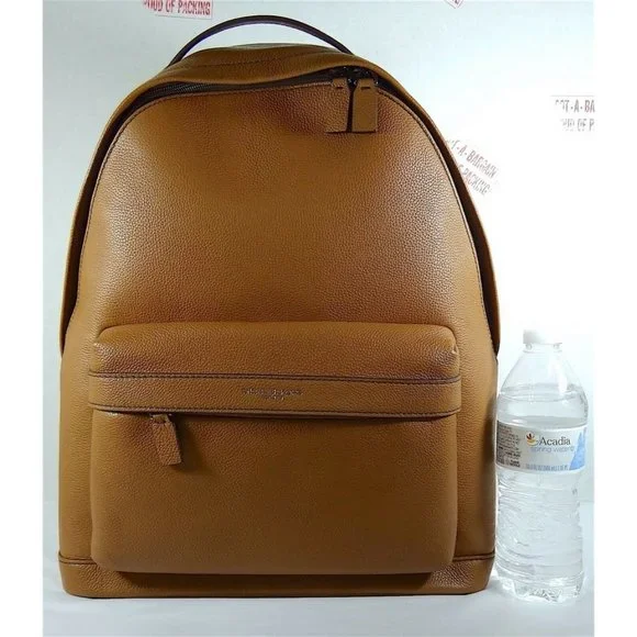 Michael Kors Russel Luggage Pebbled Leather Backpack School Bag Michael Kors Rhea Medium Pebbled Leather Backpack (Black  main image 3